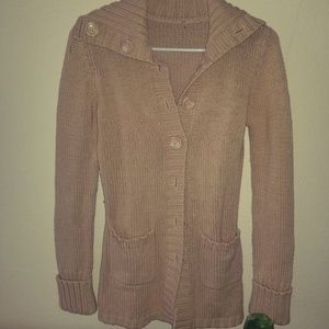 Women's Knit Button Up Cream Cardigan